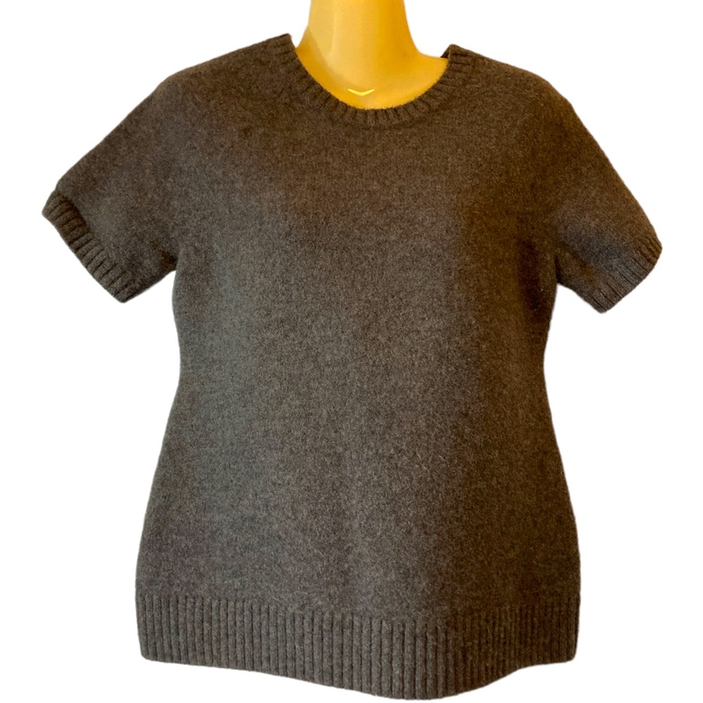 Marina Luna Sweater 100% Merino Wool Exposed Back Zipper Classic Warm Dark Gray